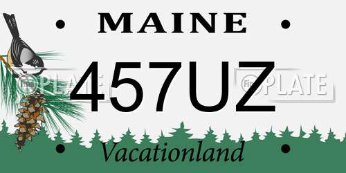 457UZ Maine License Plate
