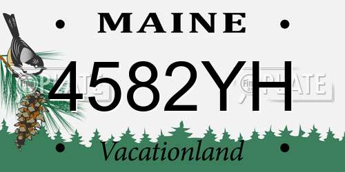 4582YH Maine License Plate