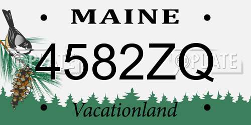 4582ZQ Maine License Plate