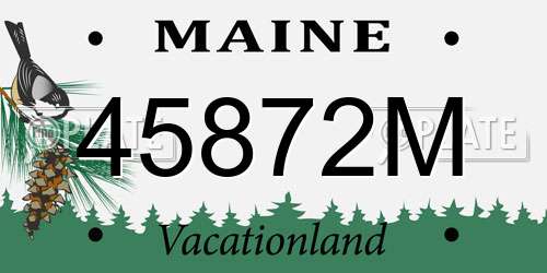 45872M Maine License Plate