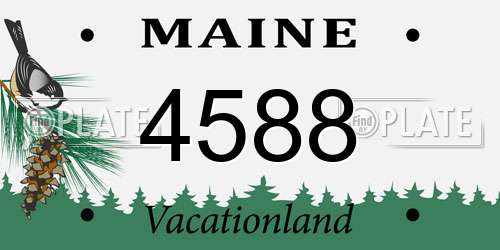 4588 Maine License Plate