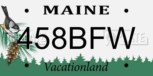 458BFW Maine License Plate