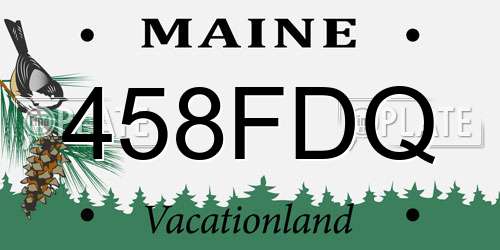 458FDQ Maine License Plate