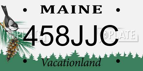 458JJC Maine License Plate