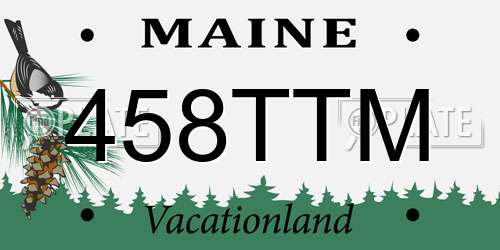 458TTM Maine License Plate