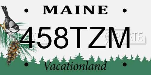 458TZM Maine License Plate