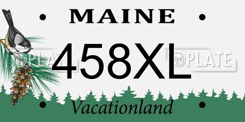 458XL Maine License Plate