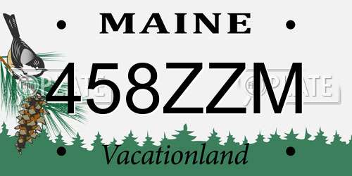 458ZZM Maine License Plate