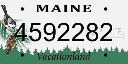 4592282 Maine License Plate