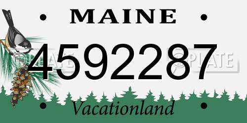 4592287 Maine License Plate