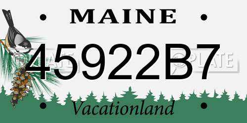 45922B7 Maine License Plate