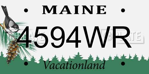 4594WR Maine License Plate