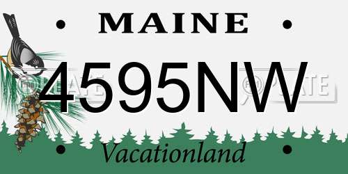 4595NW Maine License Plate