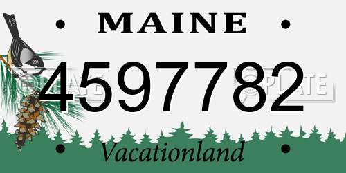 4597782 Maine License Plate
