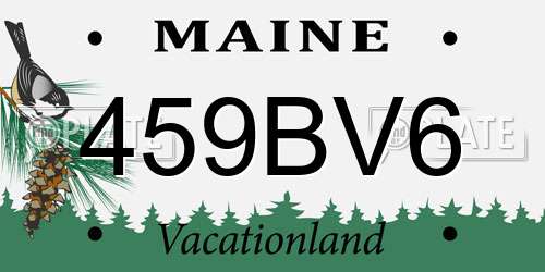 459BV6 Maine License Plate