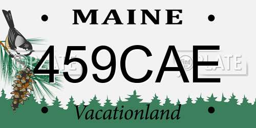 459CAE Maine License Plate