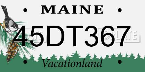 45DT367 Maine License Plate
