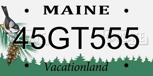 45GT555 Maine License Plate
