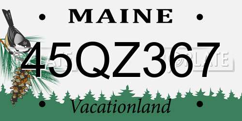 45QZ367 Maine License Plate