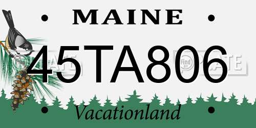45TA806 Maine License Plate