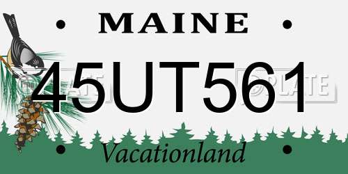 45UT561 Maine License Plate