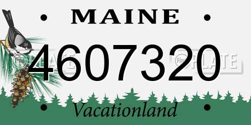 4607320 Maine License Plate