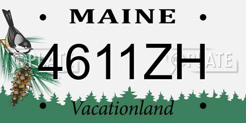 4611ZH Maine License Plate