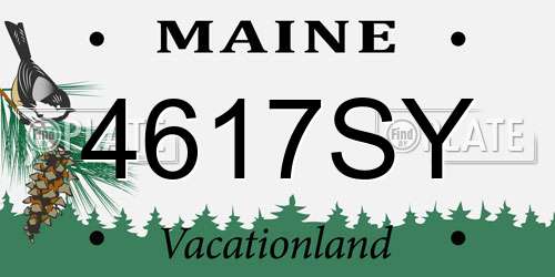 4617SY Maine License Plate