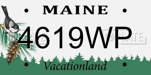 4619WP Maine License Plate