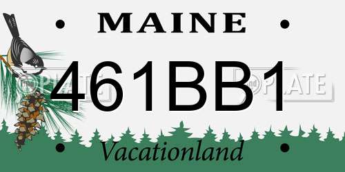 461BB1 Maine License Plate