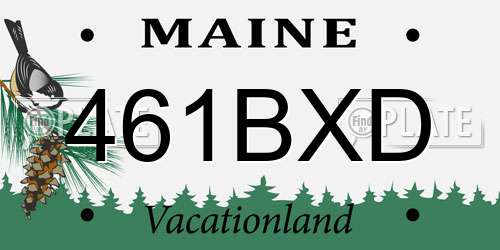 461BXD Maine License Plate