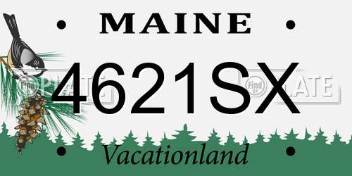 4621SX Maine License Plate