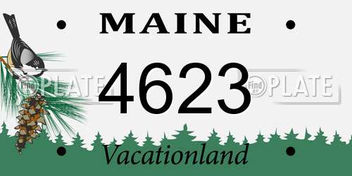 4623 Maine License Plate