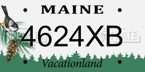 4624XB Maine License Plate