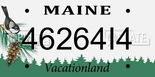 46264I4 Maine License Plate