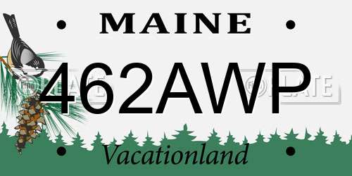 462AWP Maine License Plate
