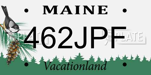 462JPF Maine License Plate