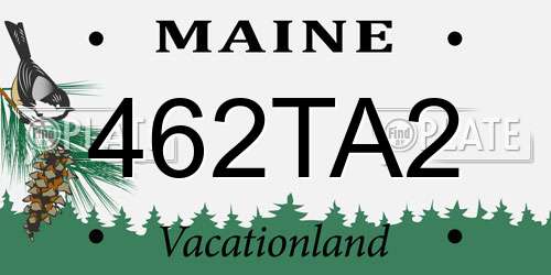 462TA2 Maine License Plate