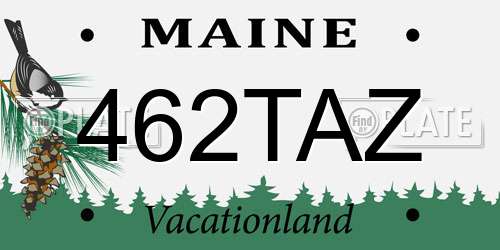 462TAZ Maine License Plate