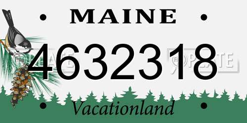 4632318 Maine License Plate