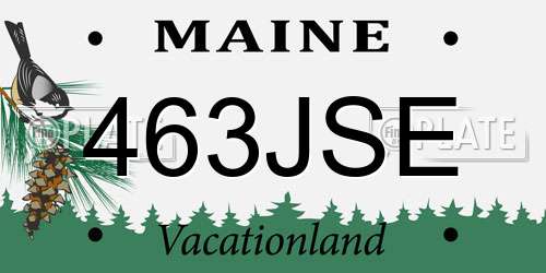 463JSE Maine License Plate