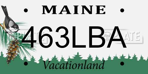 463LBA Maine License Plate