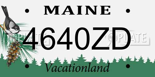 4640ZD Maine License Plate