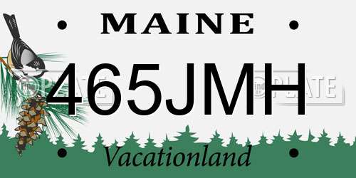 465JMH Maine License Plate