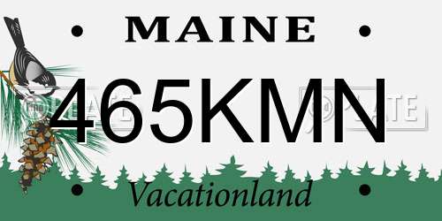 465KMN Maine License Plate
