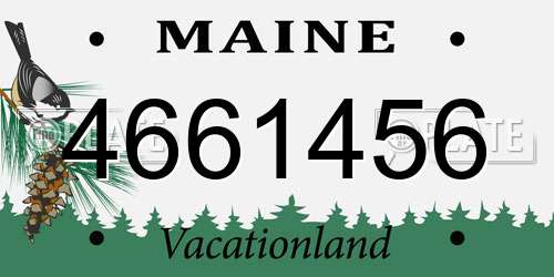 4661456 Maine License Plate