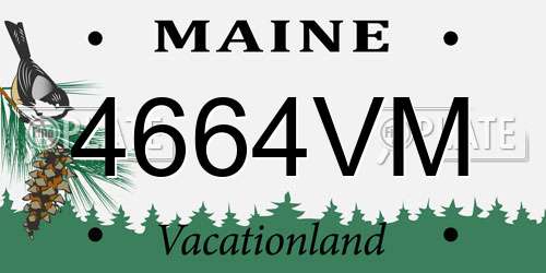 4664VM Maine License Plate