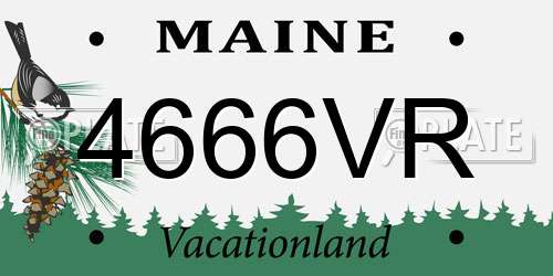 4666VR Maine License Plate