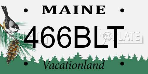 466BLT Maine License Plate
