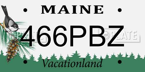 466PBZ Maine License Plate